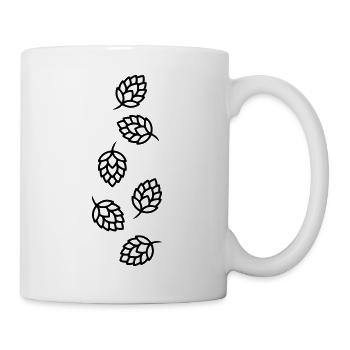 Hopfen Knospen Gerste Symbol - Tasse - Weiß - Rechts
