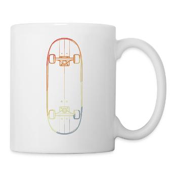 Skateboard Strichzeichnung - Tasse - Weiß - Rechts