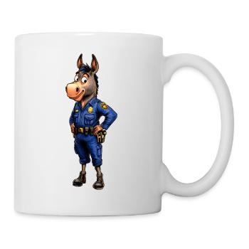 Âne policier - Mug blanc - blanc - Droite
