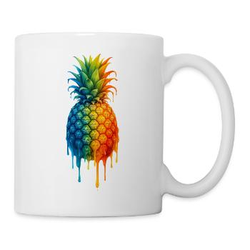 Pineapple with a colourful gradient - Mug - white - Right