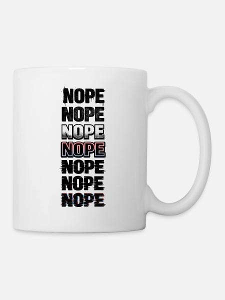 Nein, Neon-Glitch-Textstack - Tasse - Weiß