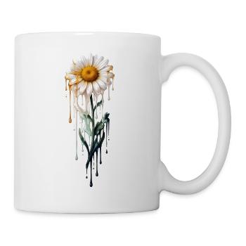 Daisy with dripping paint - Mug - white - Right