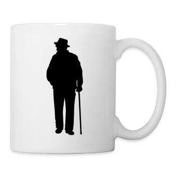 Großeltern Enkelkind Silhouette Spazieren Familie - Tasse - Weiß - Rechts