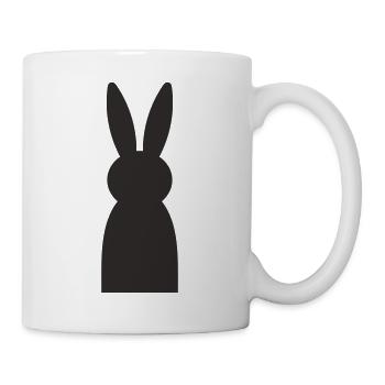Silhouette de lapin – Design minimaliste de lapin - Mug blanc - blanc - Droite