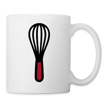 Schneebesen Backen Bäcker Konditorei Kochschule - Tasse - Weiß - Rechts