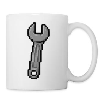 Pixel-Schraubenschlüssel Kunst - Tasse - Weiß - Rechts