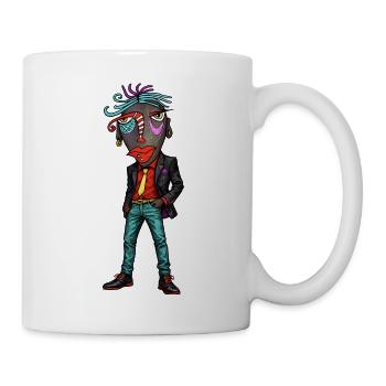 Abstract Mask Portrait Neon Colors - Mug - white - Right