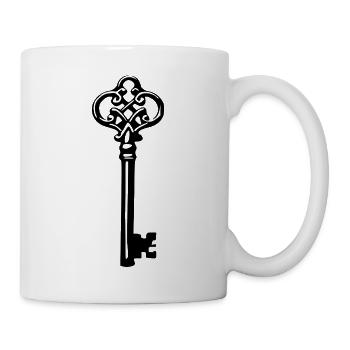 Schlüssel Bauherr Richtfest Geschenk Einzug  - Tasse - Weiß - Rechts