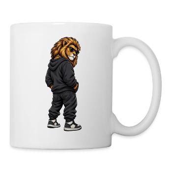 Gangster Löwe im coolen Streetwear Look - Tasse - Weiß - Rechts