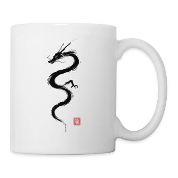 Japanese Dragon Minimal Art Japan Kanji - Tasse - Weiß - Rechts