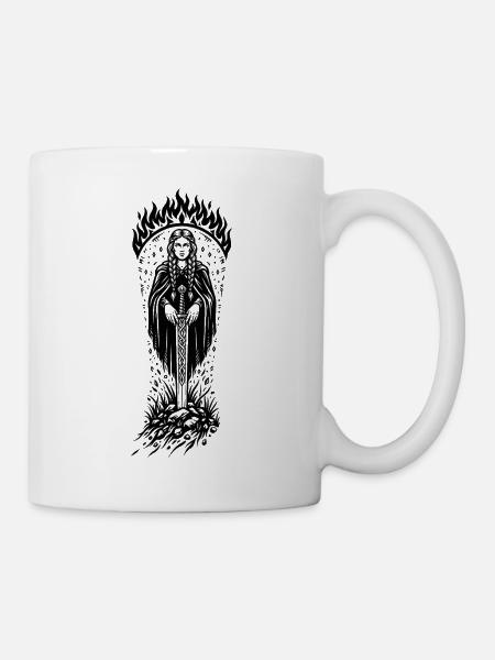 Hervör fordert das Schwert - Tasse - Weiß