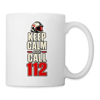 Feuerwehr – Keep Calm and Call 112 - Tasse - Weiß - Rechts