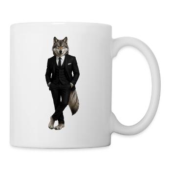 Wolf im eleganten Anzug - Tasse - Weiß - Rechts