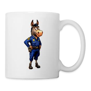 Esel Polizist - Tasse - Weiß - Rechts