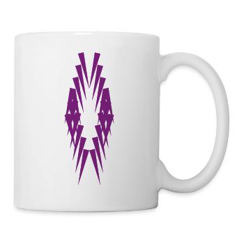 Geometrische Violettspitzen Silhouette - Tasse - Weiß - Rechts