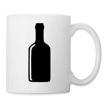 Flasche Wein Alkohol Geschenk  - Tasse - Weiß - Rechts
