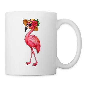 Flamingo Sommerhut Flair - Tasse - Weiß - Rechts