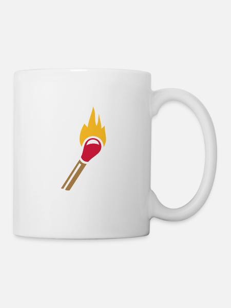 Streichholz Flamme - Tasse - Weiß