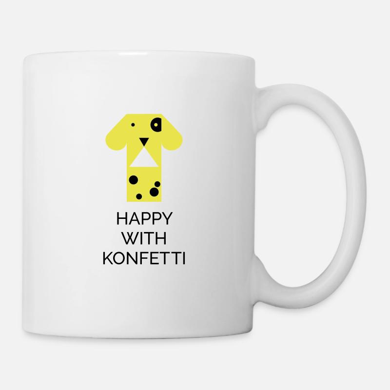 Dalmatien - Heureux - avec des confettis - Mug blanc - blanc