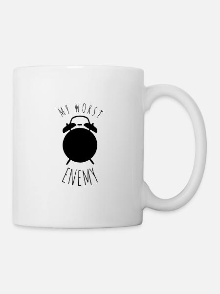 Morgenmuffel Wecker - Tasse - Weiß