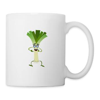 leeks legume smile drawing humor fun funny 210 - Mug - white - Right