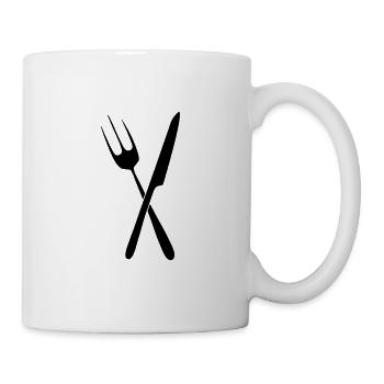 couteau fourchette couverts 01 - Mug blanc - blanc - Droite