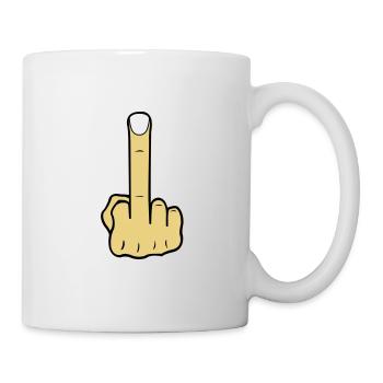 mittelfinger lang 02 - Tasse - Weiß - Rechts