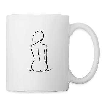 Women silhouette - Mug - white - Right