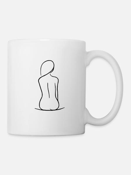 Silhouette femme - Mug blanc - blanc