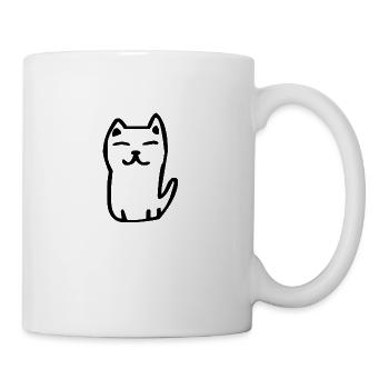 Lustig gemalte Katze - Tasse - Weiß - Rechts