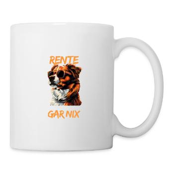 Ich bin in Rente ich muss garnix lustiges Pension - Tasse - Weiß - Rechts