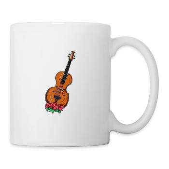 Violon avec des fleurs. Cadeau violoniste - Mug blanc - blanc - Droite
