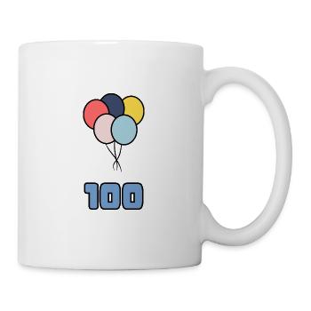 100. 100 JAHRE. 100-JÄHRIGES JUBILÄUM. 100. GEBURTSTAG - Tasse - Weiß - Rechts