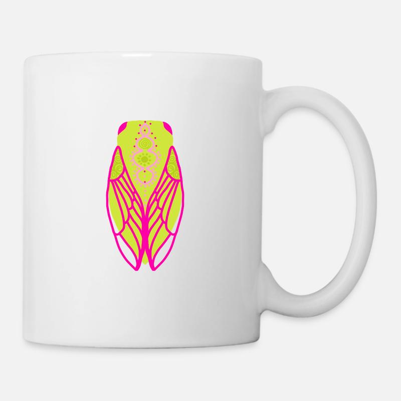 Cigale colorée fluo - Mug blanc - blanc