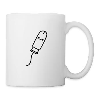 Tamponnez avec le visage souriant. Fort pour la femme. féministe - Mug blanc - blanc - Droite