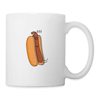 Lustige Wurst chillt - Tasse - Weiß - Rechts