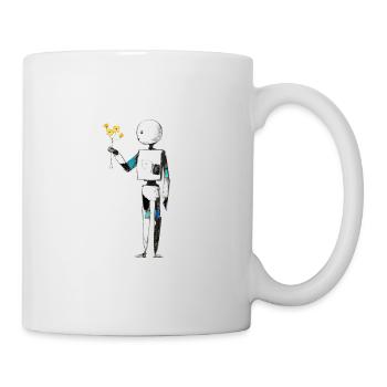 robot with flowers - Mug - white - Right