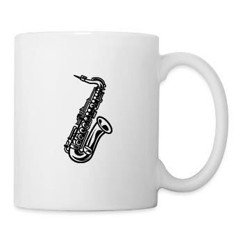 Saxophon - Tasse - Weiß - Rechts