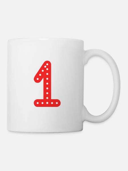 1. 1 AN. 1er ANNIVERSAIRE. ANNIVERSAIRE 1 AN - Mug blanc - blanc