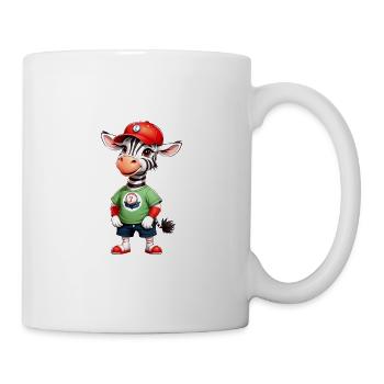 Zebra Benny regarde le match de baseball - Mug blanc - blanc - Droite