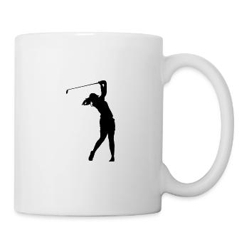 Golf/Golferin/Golf spielen - Tasse - Weiß - Rechts