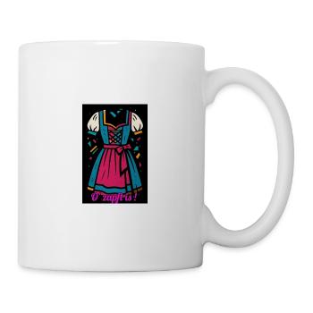 Traditionelles Dirndl mit moderner Farbpalette - Tasse - Weiß - Rechts