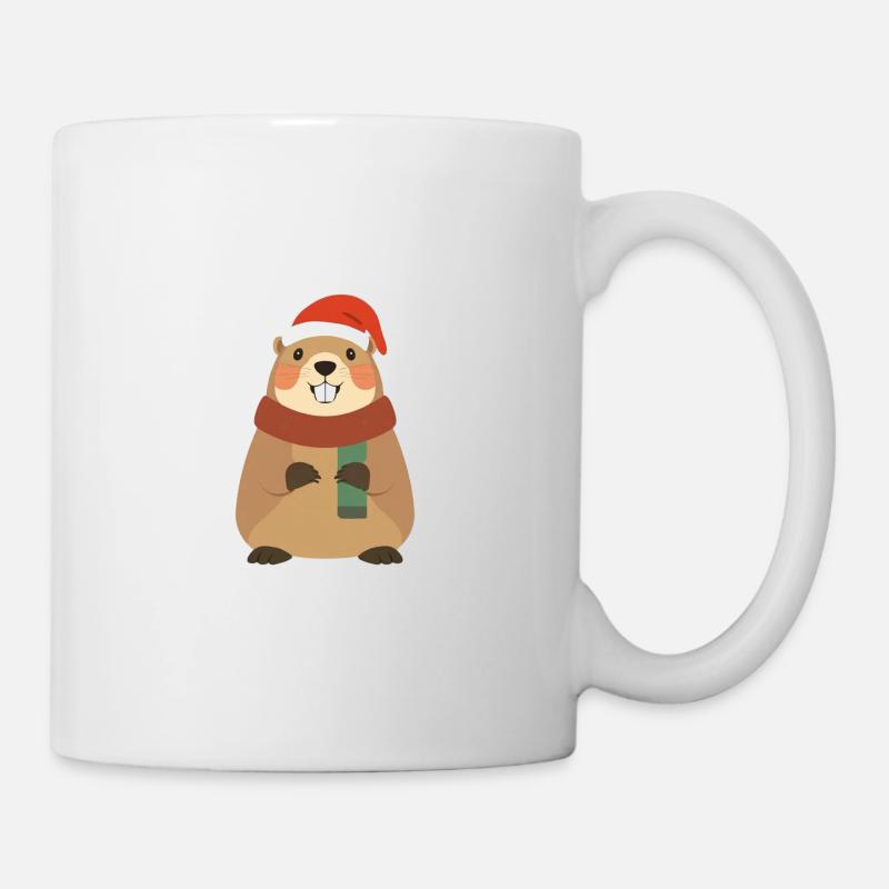 Marmotte avec écharpe - Mug blanc - blanc