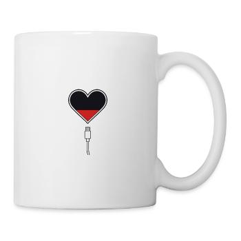 Herz ausgelaugt - Tasse - Weiß - Rechts