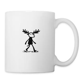 Moose Silhouette im Wald - Tasse - Weiß - Rechts