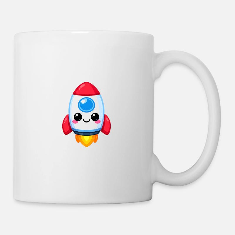 Kawaii style Rocket Charm - Mug - white