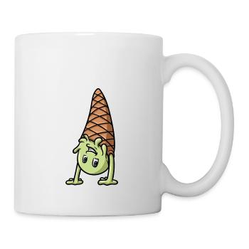 Une crème glacée qui fait un handstand - Mug blanc - blanc - Droite