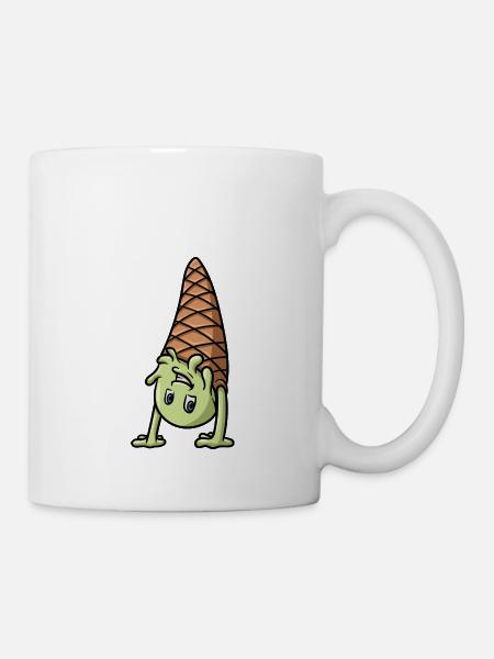 Ein Eis das einen Handstand macht - Tasse - Weiß