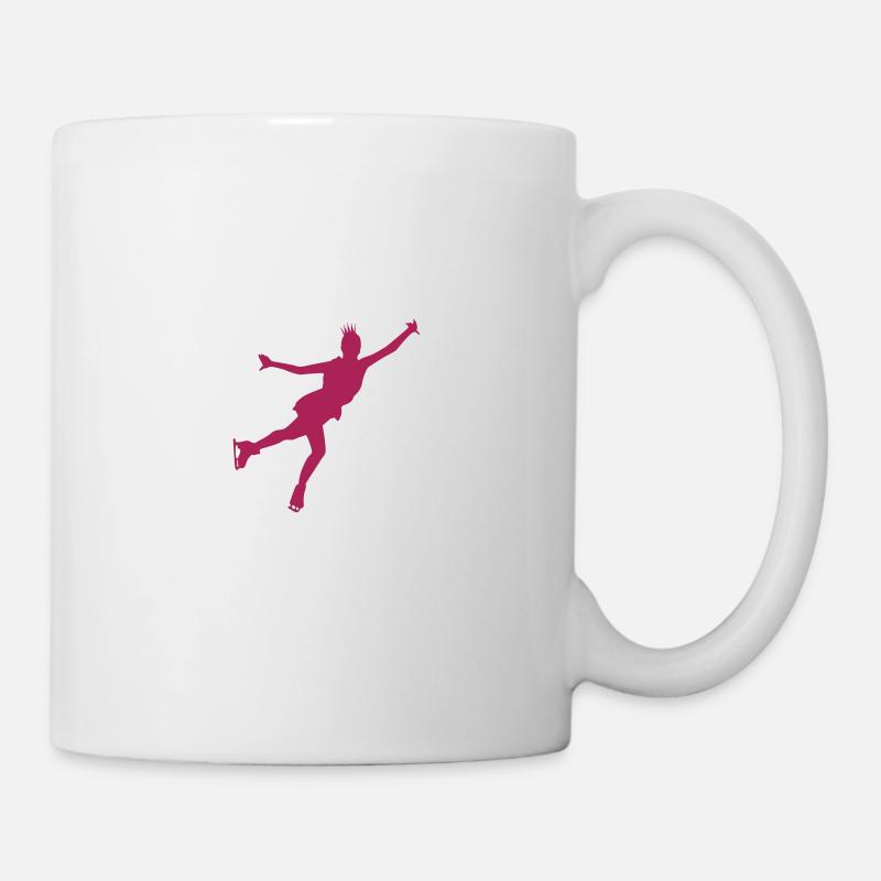 eiskunstlauf eiskunstläuferin silhouette - Tasse - Weiß