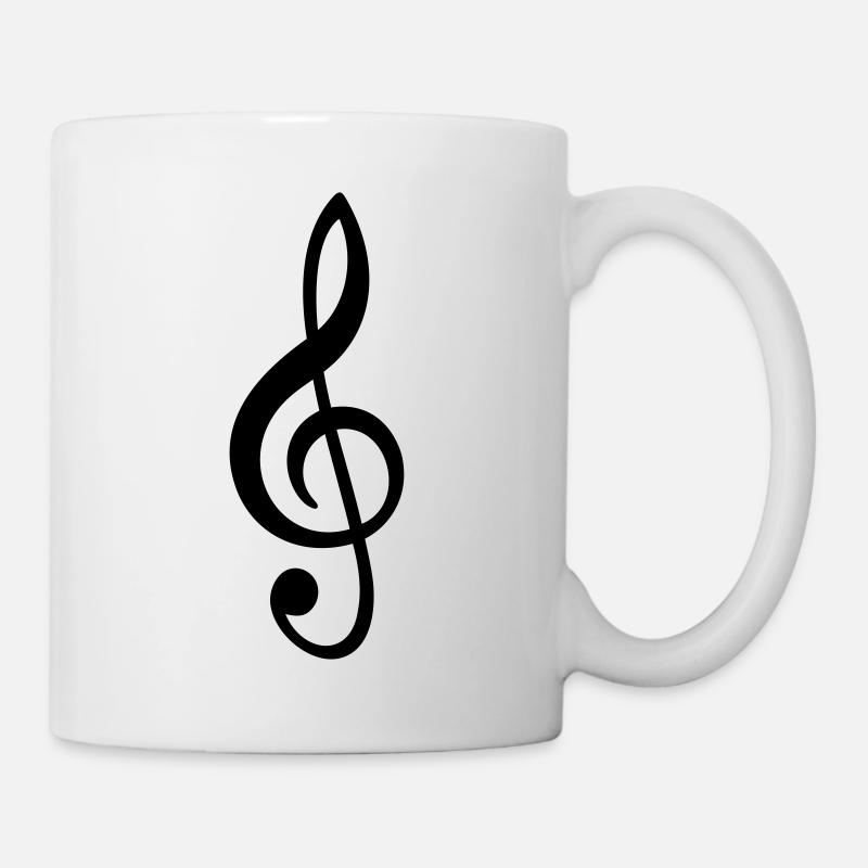 Notenschlüssel Musik Note Zeichen Symbol Symbole - Tasse - Weiß